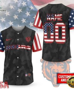 Chicago Bears NFL American Pride Custom Baseball Jersey Shirt , NFL Baseball Shirt Chicago Bears Nfl American Pride Custom Baseball Jersey Shirt