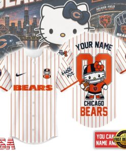 Chicago Bears NFL Kitty Game Day Custom Baseball Jersey Shirt , NFL Baseball Shirt Chicago Bears Nfl Kitty Game Day Custom Baseball Jersey Shirt