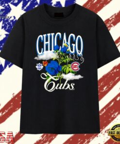 Chicago Cubs National League Floral Rose T Shirt, Trendy 2D Print Shirt Chicago Cubs National League Floral Rose T Shirt