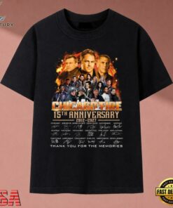 Chicago Fire 15th Anniversary 2012 2027 Cast Signatures T Shirt, Music 2D Graphic Tee Chicago Fire 15th Anniversary 2012 2027 Cast Signatures T Shirt