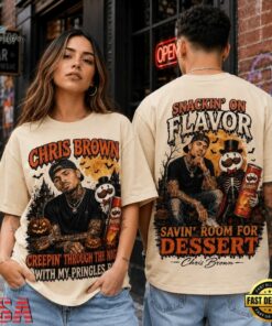 Chris Brown Pringles Trick Or Treat Groove Halloween 3D Shirt, Trending Music 3D Tee Chris Brown Pringles Trick OR Treat Groove Halloween 3D Shirt