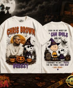 Chris Brown Snoopy Halloween Haunted Vibes 3D Shirt, Trending Music 3D Tee Chris Brown Snoopy Halloween Haunted Vibes 3D Shirt