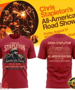 Chris Stapleton at Atlanta, GA All American Road Show 2026 Red T Shirt, Trending Music 3D Tee Chris Stapleton AT Atlanta GA All American Road Show 2026 Red T Shirt