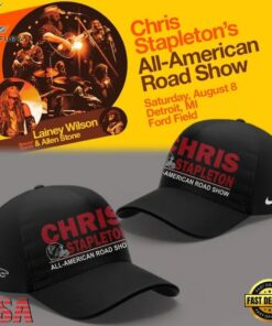Chris Stapleton x Atlanta Falcons All American Road Show 2026 Black Cap, Music Lover Baseball Cap Chris Stapleton X Atlanta Falcons All American Road Show 2026 Black Cap