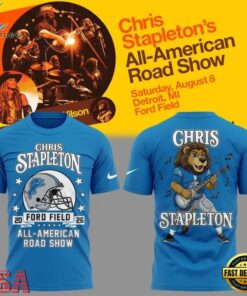 Chris Stapleton x Detroit Lions All American Road Show New 3D Shirt , Music Design T Shirt Chris Stapleton X Detroit Lions All American Road Show New 3D Shirt
