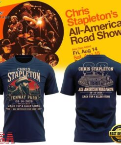 Chris Stapleton x Fenway Park All American Road Show 2026 Navy T Shirt , Trending Music 3D Tee Chris Stapleton X Fenway Park All American Road Show 2026 Navy T Shirt