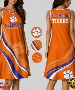 Clemson Tigers NCAA Team Pride Women's Sleeveless Dress, NCAA Women Summer Dress Clemson Tigers Ncaa Team Pride Women S Sleeveless Dress