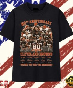 Cleveland Browns 80th Anniversary 1946 2026 Thank You For The Memories T Shirt , Trendy 2D Print Shirt Cleveland Browns 80th Anniversary 1946 2026 Thank You For The Memories T Shirt