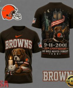 Cleveland Browns NFL 9 11 25th Anniversary Never Forget Memorial 3D T Shirt, Sports Fans 3D Shirt Cleveland Browns Nfl 9 11 25th Anniversary Never Forget Memorial 3D T Shirt