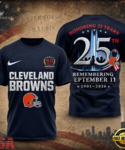 Cleveland Browns NFL Honoring 25 Years Remembering September 11 T Shirt, Sports Fans 3D Shirt Cleveland Browns Nfl Honoring 25 Years Remembering September 11 T Shirt