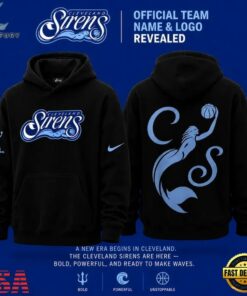 Cleveland Sirens 2028 WNBA Primary Logo Black Hoodie