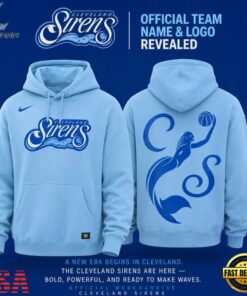 Cleveland Sirens 2028 WNBA Primary Logo Erie Blue Hoodie