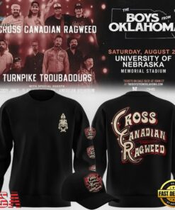 Cross Canadian Ragweed x Nebraska 2026 Black Sweatshirt, Trending Music 3D Tee Cross Canadian Ragweed X Nebraska 2026 Black Sweatshirt
