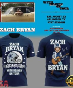 Dallas Cowboy x Zach Bryan With Heaven On Tour 2026 T Shirt, Trending Music 3D Tee Dallas Cowboy X Zach Bryan With Heaven ON Tour 2026 T Shirt