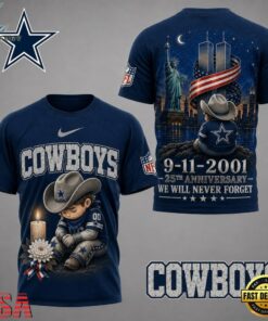 Dallas Cowboys NFL 9 11 25th Anniversary Never Forget Memorial 3D T Shirt, Sports Fans 3D Shirt Dallas Cowboys Nfl 9 11 25th Anniversary Never Forget Memorial 3D T Shirt