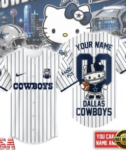 Dallas Cowboys NFL Kitty Game Day Custom Baseball Jersey Shirt , NFL Baseball Shirt Dallas Cowboys Nfl Kitty Game Day Custom Baseball Jersey Shirt