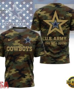 Dallas Cowboys NFL Veterans US Army Camo New Design 3D Shirt , Sports Fans 3D Shirt Dallas Cowboys Nfl Veterans US Army Camo New Design 3D Shirt