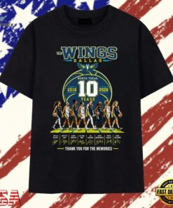Dallas Wings 10th Anniversary 2016 2026 Signatures WNBA T Shirt , Trendy 2D Print Shirt Dallas Wings 10th Anniversary 2016 2026 Signatures Wnba T Shirt