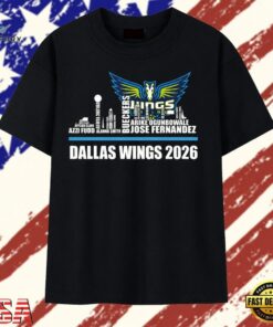 Dallas Wings 2026 Skyline Roster Word Art Basketball T Shirt , Trendy 2D Print Shirt Dallas Wings 2026 Skyline Roster Word Art Basketball T Shirt