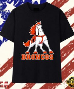 Denver Broncos Mascot Logo NFL Football T Shirt, Trendy 2D Print Shirt Denver Broncos Mascot Logo Nfl Football T Shirt