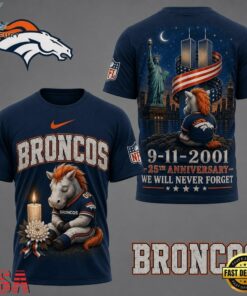 Denver Broncos NFL 9 11 25th Anniversary Never Forget Memorial 3D T Shirt, Sports Fans 3D Shirt Denver Broncos Nfl 9 11 25th Anniversary Never Forget Memorial 3D T Shirt