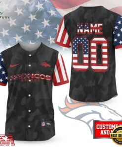 Denver Broncos NFL American Pride Custom Baseball Jersey Shirt , NFL Baseball Shirt Denver Broncos Nfl American Pride Custom Baseball Jersey Shirt