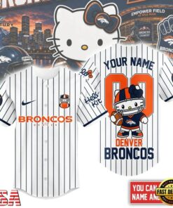 Denver Broncos NFL Kitty Game Day Custom Baseball Jersey Shirt , NFL Baseball Shirt Denver Broncos Nfl Kitty Game Day Custom Baseball Jersey Shirt