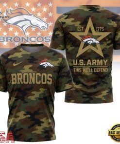Denver Broncos NFL Veterans US Army Camo New Design 3D Shirt , Sports Fans 3D Shirt Denver Broncos Nfl Veterans US Army Camo New Design 3D Shirt