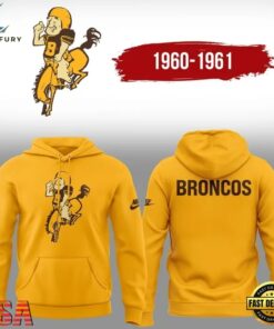 Denver Broncos Throwback 1960 Limited Edition Yellow Hoodie Shirt, Viral 3D Graphic Tee Denver Broncos Throwback 1960 Limited Edition Yellow Hoodie Shirt