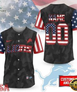 Detroit Lions NFL American Pride Custom Baseball Jersey Shirt , NFL Baseball Shirt Detroit Lions Nfl American Pride Custom Baseball Jersey Shirt