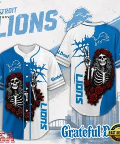 Detroit Lions NFL Game Day Grateful Dead Baseball Jersey Shirt, NFL Baseball Shirt Detroit Lions Nfl Game Day Grateful Dead Baseball Jersey Shirt