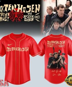 Die Toten Hosen Trink Aus Wir Müssen Gehen Tour 2026 27 Red Baseball Jersey , Music Artist Baseball Jersey Die Toten Hosen Trink Aus Wir Mussen Gehen Tour 2026 27 Red Baseball Jersey