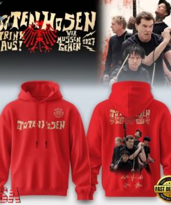 Die Toten Hosen Trink Aus Wir Müssen Gehen Tour 2026 27 Red Hoodie , Music Fans Shirt Die Toten Hosen Trink Aus Wir Mussen Gehen Tour 2026 27 Red Hoodie