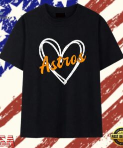 Distressed Houston Astros heart MLB baseball T Shirt, Trendy 2D Print Shirt Distressed Houston Astros Heart Mlb Baseball T Shirt