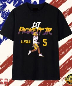 DJ Pickett Jr. 5 LSU Tigers Football Pose T Shirt, Trendy 2D Print Shirt DJ Pickett JR 5 Lsu Tigers Football Pose T Shirt