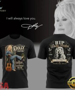 Dolly Parton Rest In Peace The Queen Of Country Music 1946 2026 T Shirt, Trending Music 3D Tee Dolly Parton Rest IN Peace The Queen OF Country Music 1946 2026 T Shirt