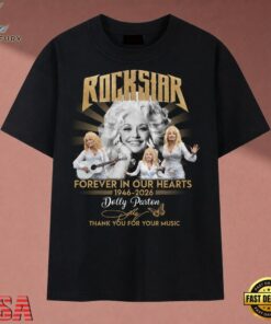 Dolly Parton Rockstar Vintage Gold Collage Graphic T Shirt, Music 2D Graphic Tee Dolly Parton Rockstar Vintage Gold Collage Graphic T Shirt