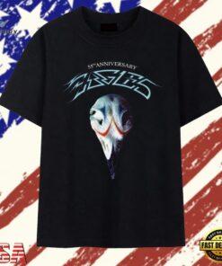 Eagles Band 55th Anniversary Vintage Rock Skull Graphic T Shirt, Music 2D Graphic Tee Eagles Band 55th Anniversary Vintage Rock Skull Graphic T Shirt