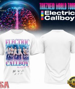 Electric Callboy Tanzneid World Tour 2026 Signature White T Shirt, Trending Music 3D Tee Electric Callboy Tanzneid World Tour 2026 Signature White T Shirt