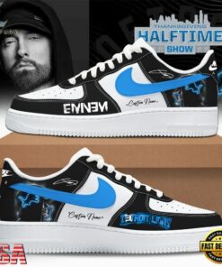 Eminem x Detroit Lions Signature Air Force 1 Shoes Sneakers, Music Lover AF1 Shoes Eminem X Detroit Lions Signature Air Force 1 Shoes Sneakers