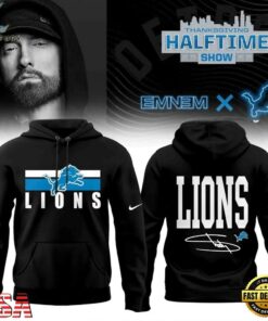 Eminem x Detroit Lions Signature Limited Edition Black Hoodie , Trending Music 3D Tee Eminem X Detroit Lions Signature Limited Edition Black Hoodie