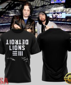 Eminem x Detroit Lions Signature Limited Edition Black T Shirt , Trending Music 3D Tee Eminem X Detroit Lions Signature Limited Edition Black T Shirt