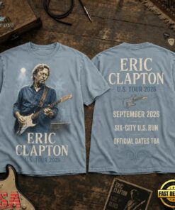 Eric Clapton US Tour 2026 Vintage Guitar 3D Shirt , Music Fans Shirt Eric Clapton US Tour 2026 Vintage Guitar 3D Shirt