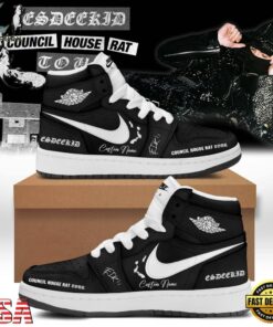 EsDeeKid Council House Rat Tour 2026 Black Air Jordan 1 Hightop Shoes , Music Shoes Esdeekid Council House Rat Tour 2026 Black Air Jordan 1 Hightop Shoes