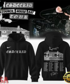 EsDeeKid Council House Rat Tour 2026 Black Hoodie , Music Design T Shirt Esdeekid Council House Rat Tour 2026 Black Hoodie