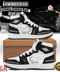 EsDeeKid Council House Rat Tour 2026 Personalized Air Jordan 1 Hightop Shoes , Music AJ1 Sneakers Esdeekid Council House Rat Tour 2026 Personalized Air Jordan 1 Hightop Shoes
