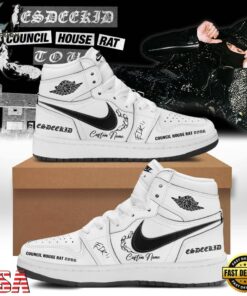 EsDeeKid Council House Rat Tour 2026 White Air Jordan 1 Hightop Shoes , Music Shoes Esdeekid Council House Rat Tour 2026 White Air Jordan 1 Hightop Shoes