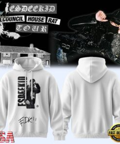EsDeeKid Council House Rat Tour 2026 White Hoodie , Music Design T Shirt Esdeekid Council House Rat Tour 2026 White Hoodie