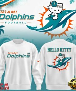 Exclusive Miami Dolphins x Hello Kitty 2026 White Sweatshirt , Music Design T Shirt Exclusive Miami Dolphins X Hello Kitty 2026 White Sweatshirt