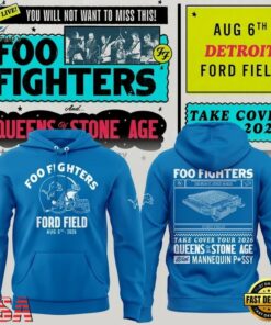 Exclusive Version Detroit Lions x Foo Fighters 2026 Blue Hoodie , Music Design T Shirt Exclusive Version Detroit Lions X Foo Fighters 2026 Blue Hoodie